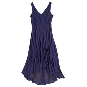 Alex Evenings Purple V-Neck High-Low Ruffle Hem Sleeveless Gown Dress Size 12
